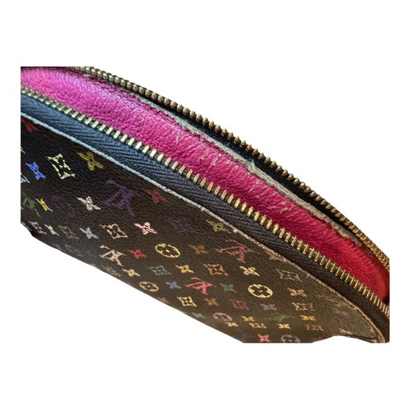 Authentic Louis Vuitton Murakami Black Monogram Multicolore Cosmetic Pouch - Picture 5 of 10